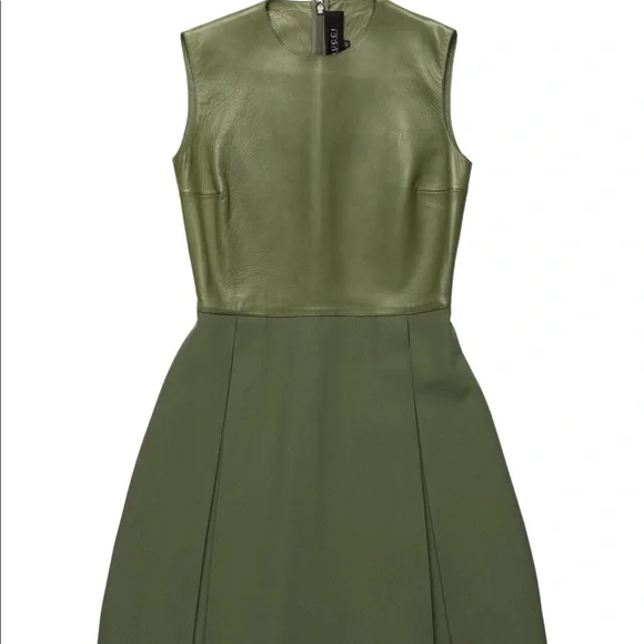 knee length dresses for ladies Gucci Canvas Leather Trim Mini Dress Size S  KMK Luxury Consignment